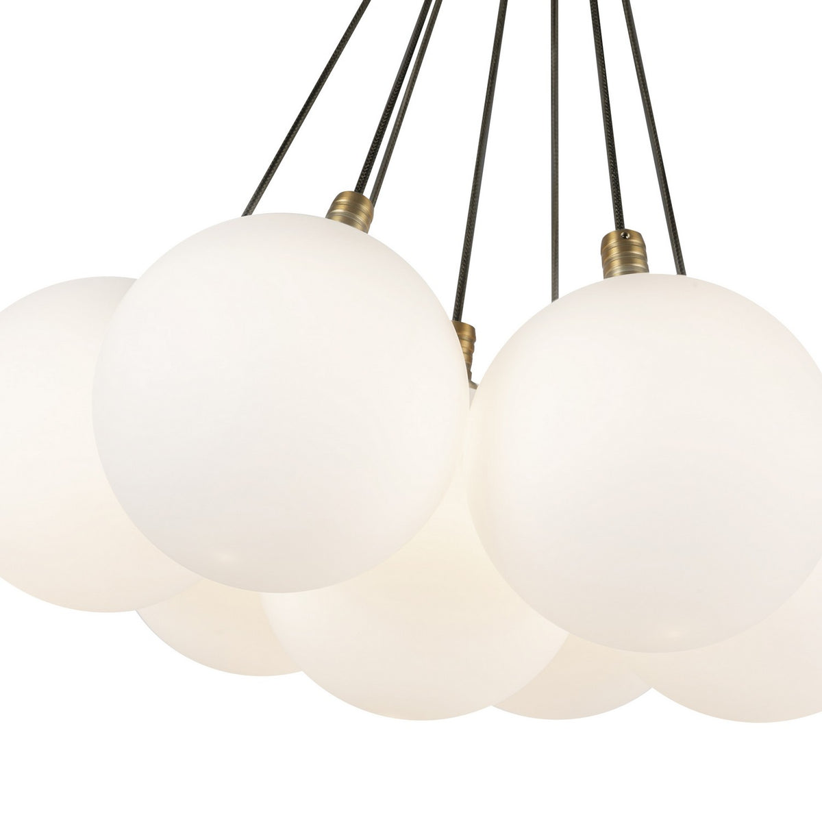 Lustre Bolla Or brossé, Verre opale mat, 16 1/2" – vue 3