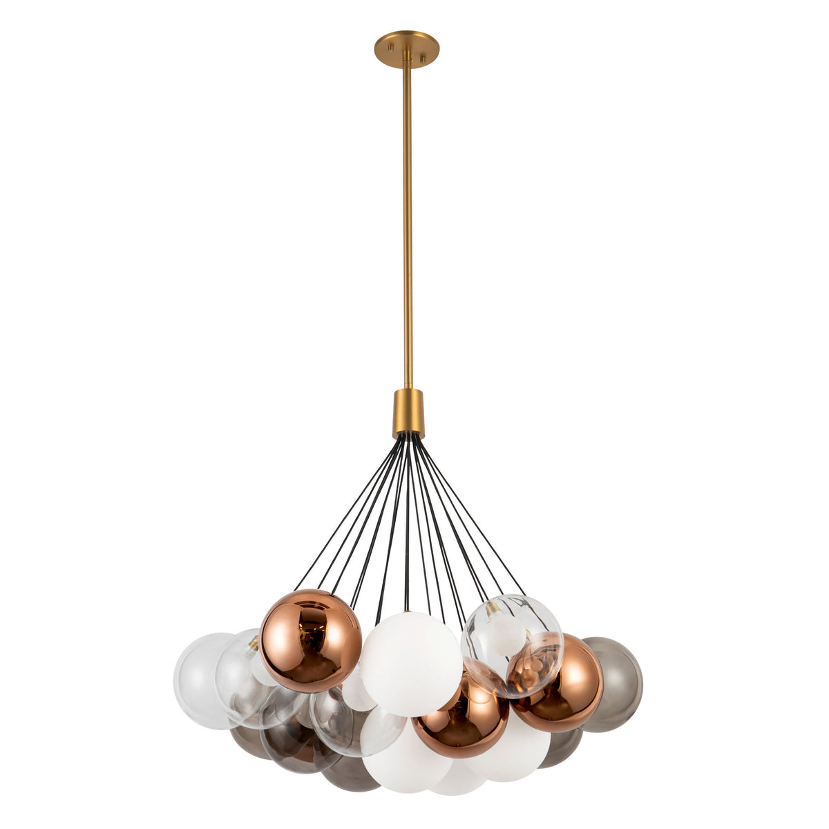Lustre Bolla Or brossé, Verre mélangé, 28" – vue 3