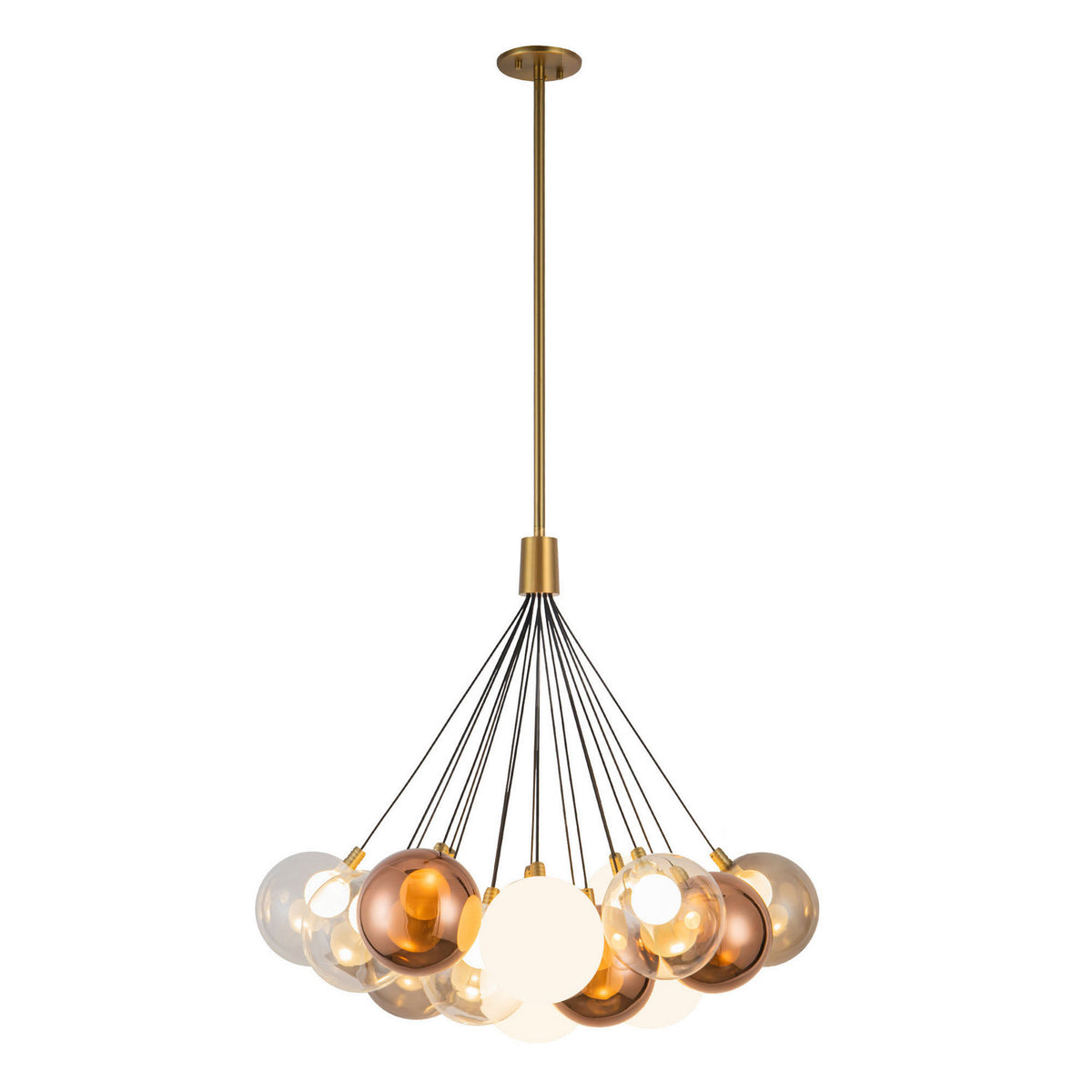 Lustre Bolla Or brossé, Verre mélangé, 28" – Kuzco Lighting