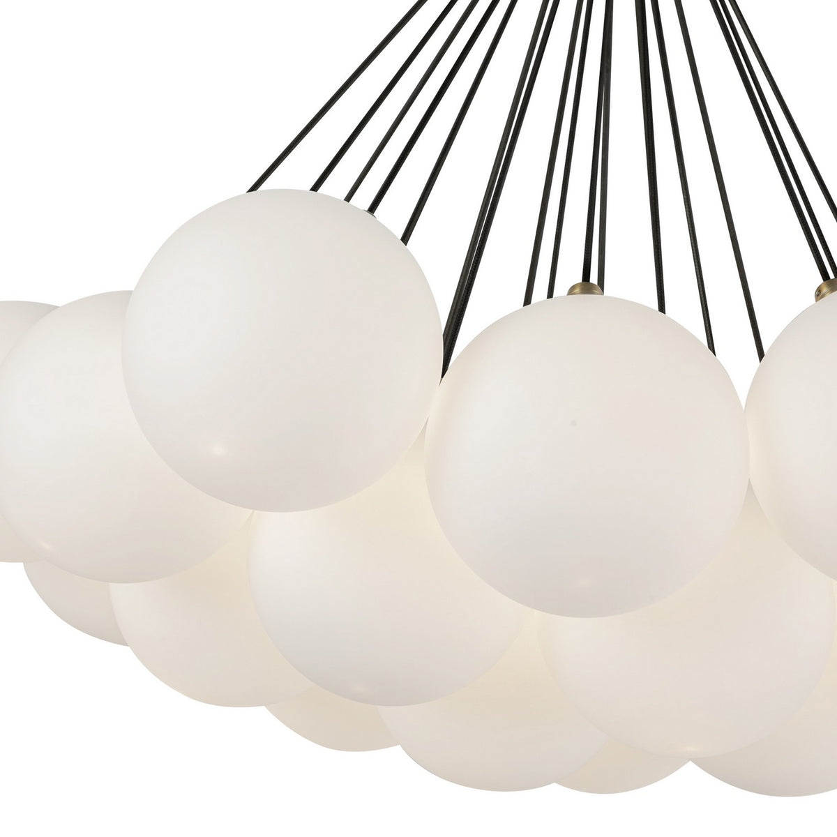 Lustre Bolla Or brossé, Verre opale mat, 28" – vue 3