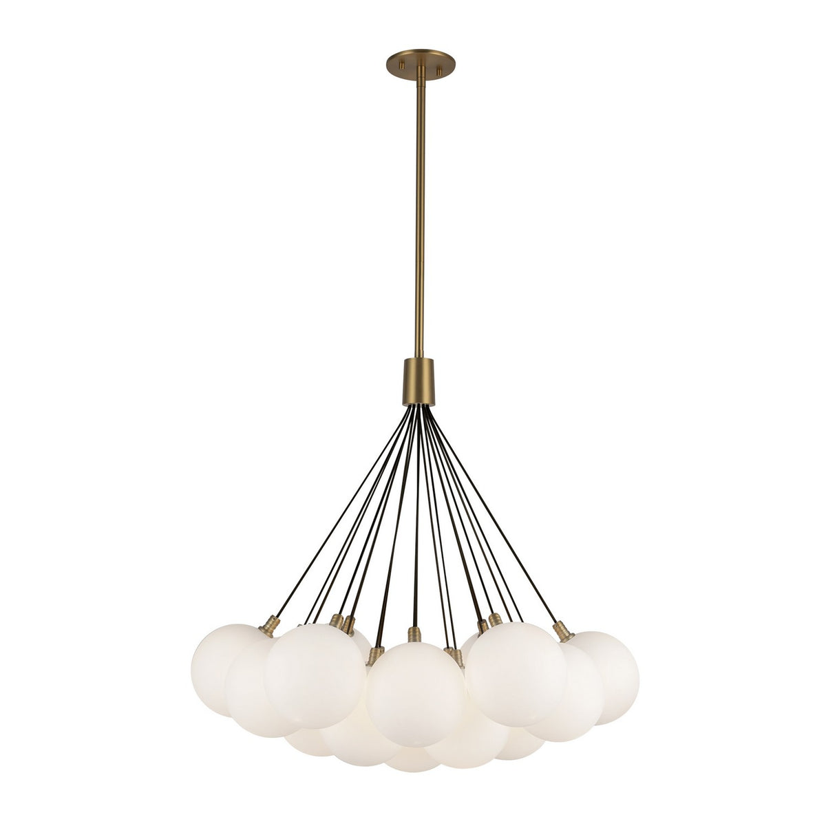 Lustre Bolla Or brossé, Verre opale mat, 28" – Kuzco Lighting