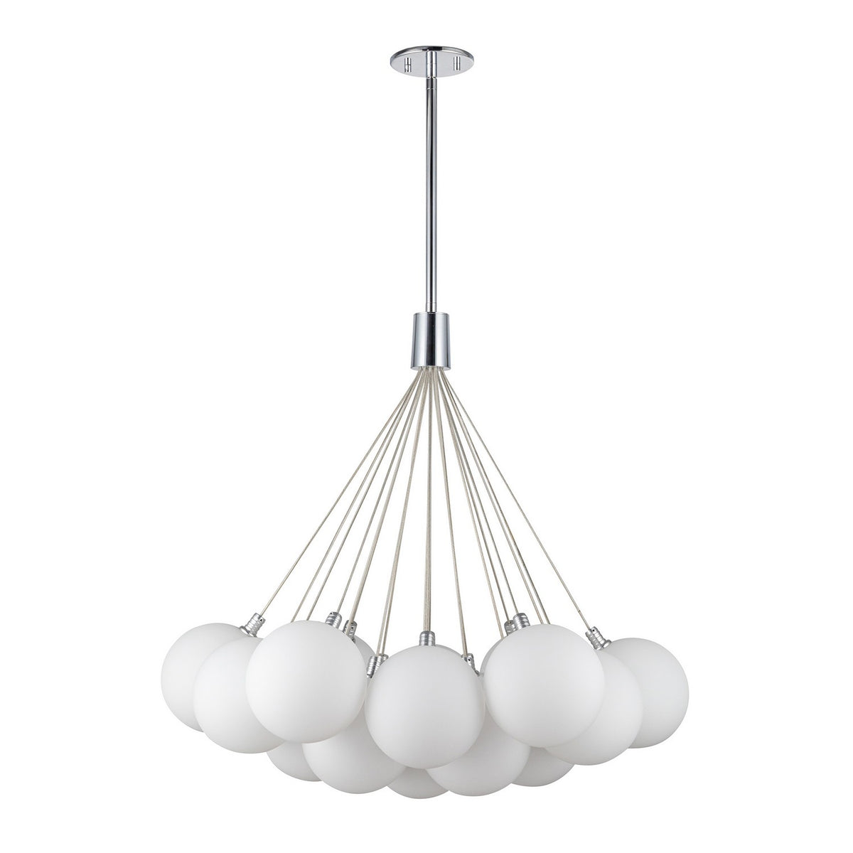 Lustre Bolla Verre opale, Verre transparent à l'extérieur, opale à l'intérieur, 28" – vue 2