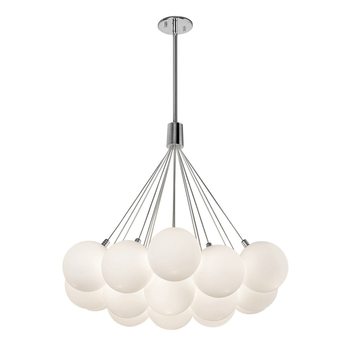 Lustre Bolla Verre opale, Verre transparent à l'extérieur, opale à l'intérieur, 28" – vue 4