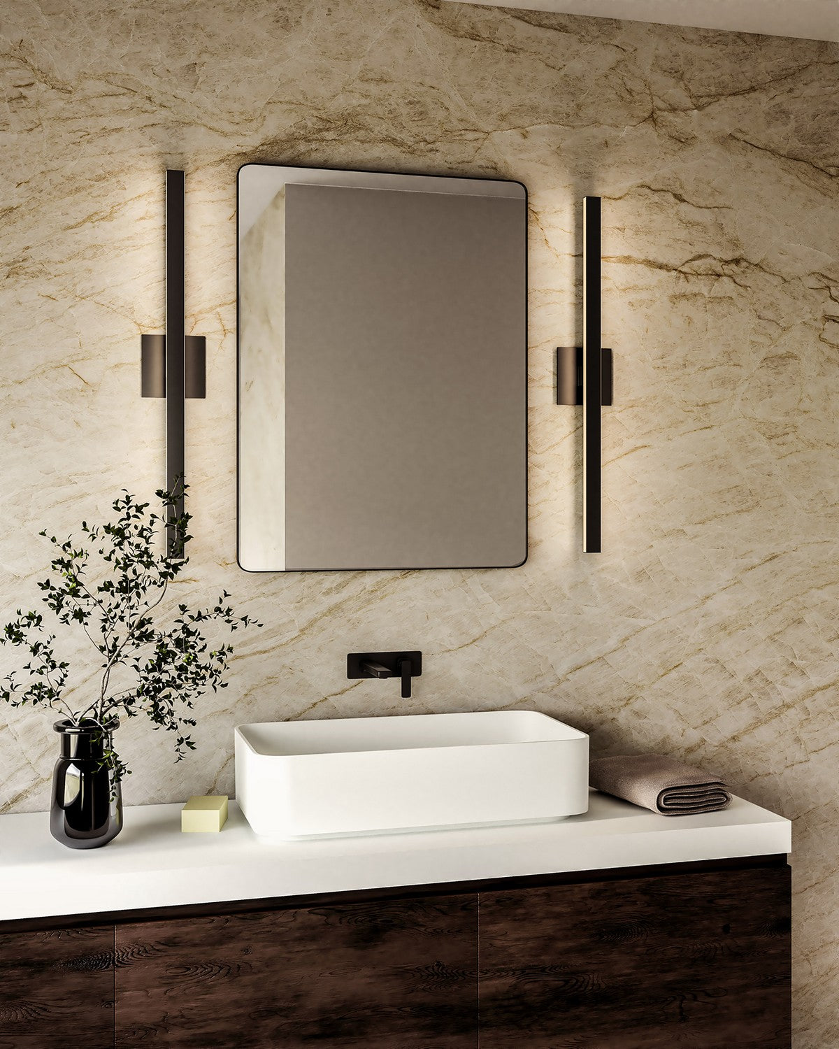 Barre d'éclairage de salle de bain Vera Noir, 37 7/8" – vue 6