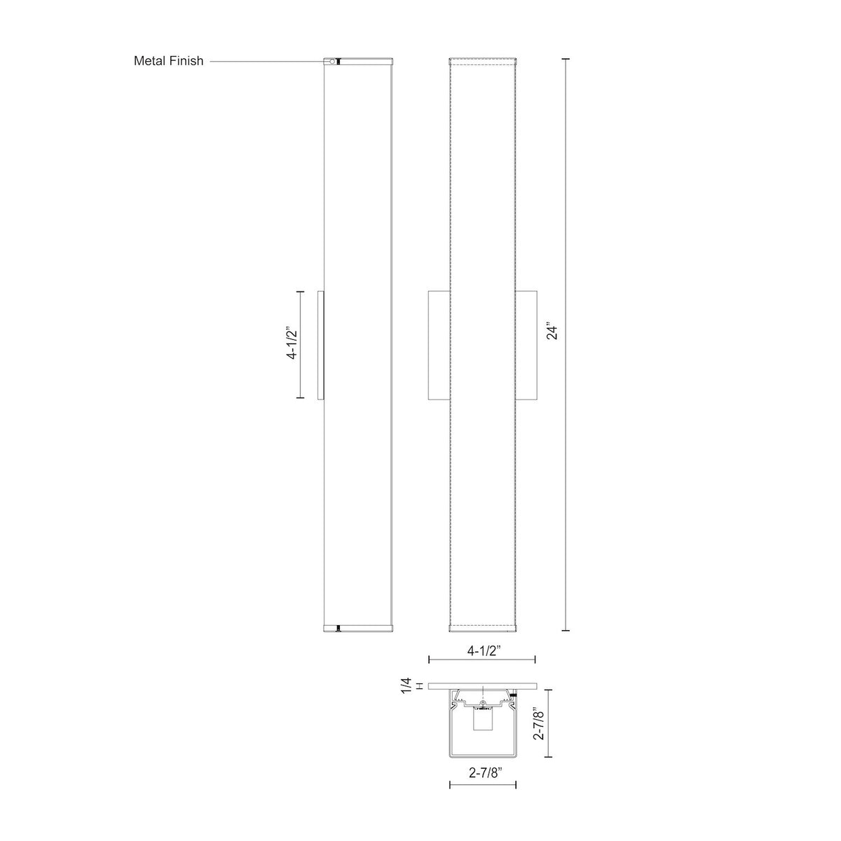 Barre d'éclairage de salle de bain Jane Noir, 24" – vue 3