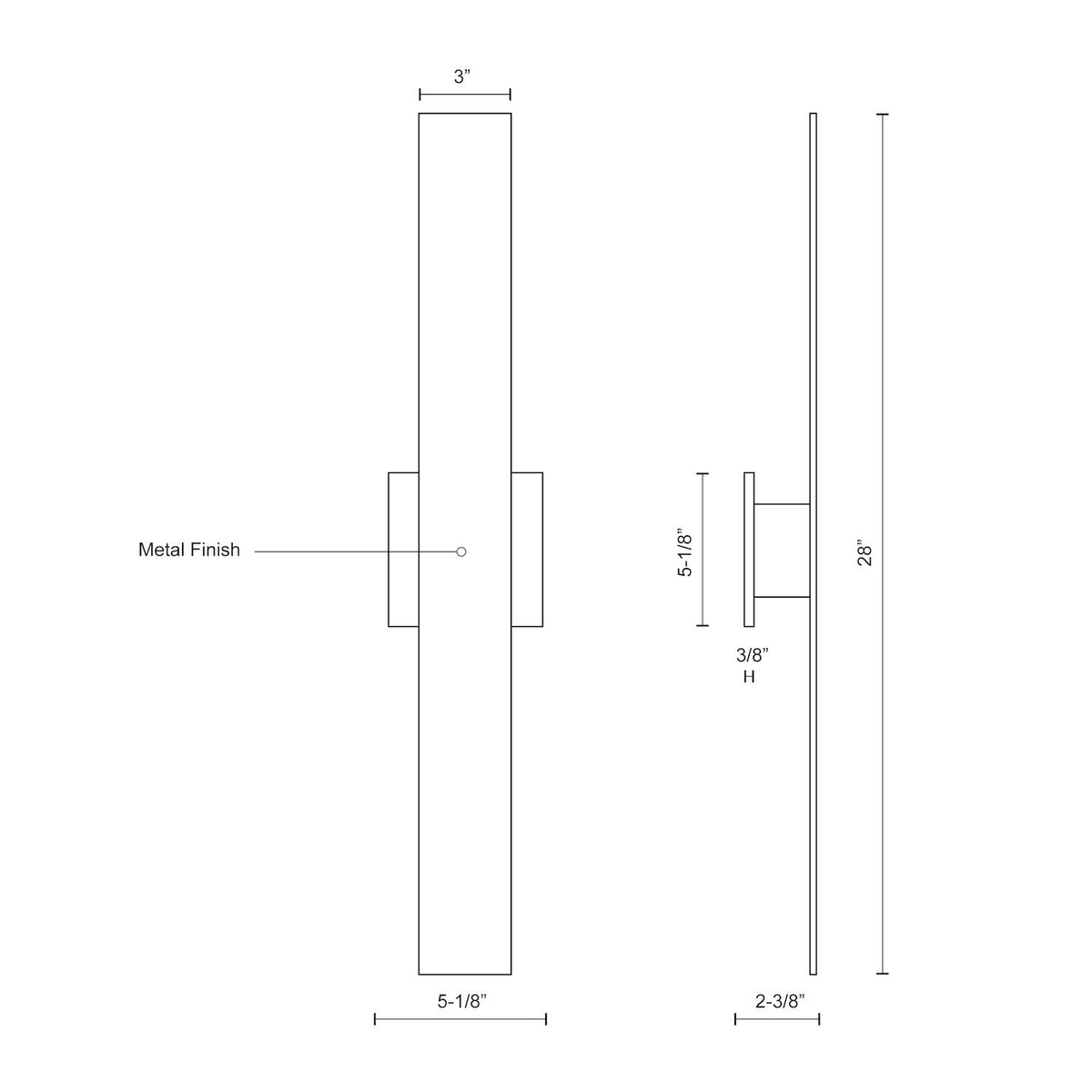Applique extérieure Vesta Nickel brossé, 28" – vue 3