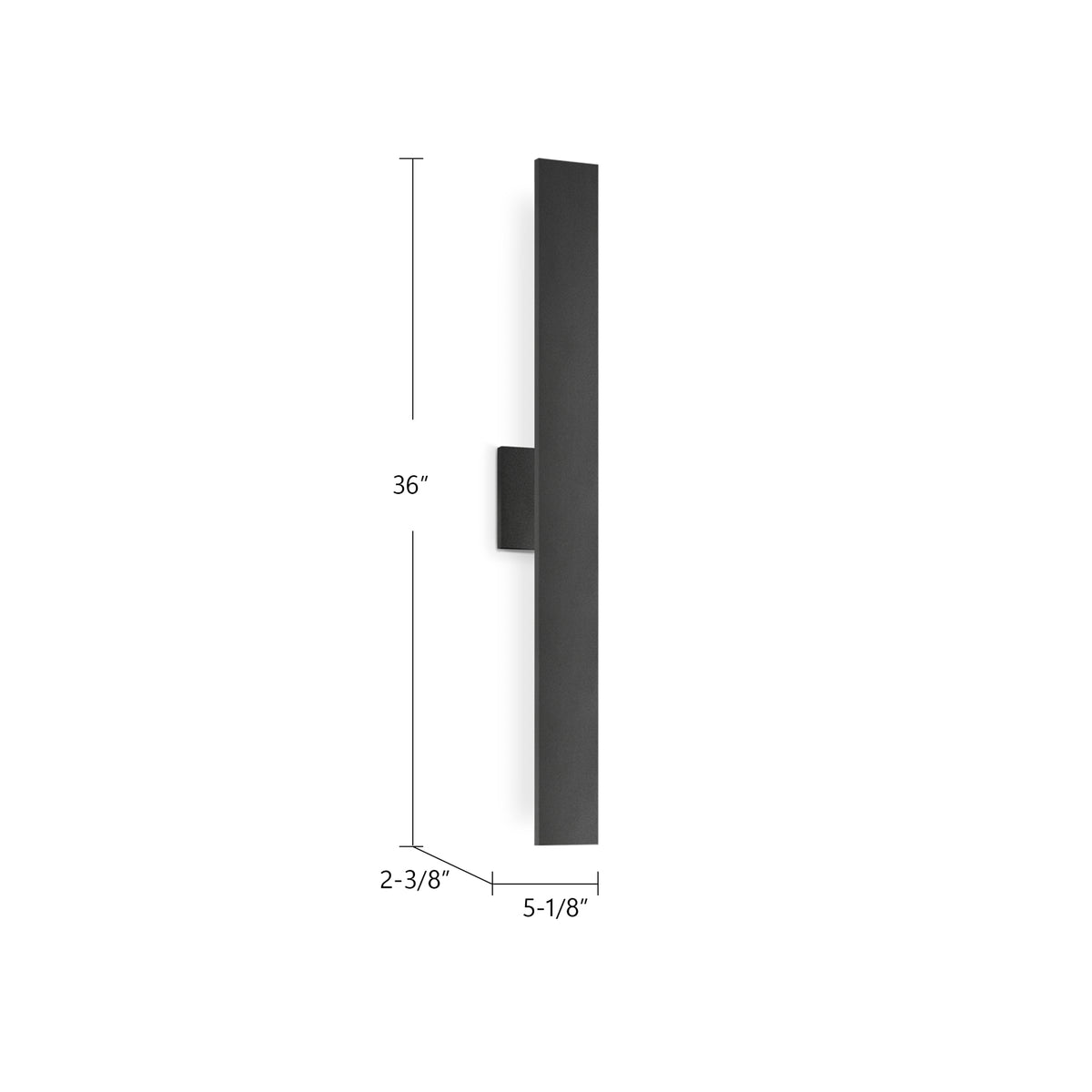 Applique extérieure Vesta Noir, 36" – vue 3