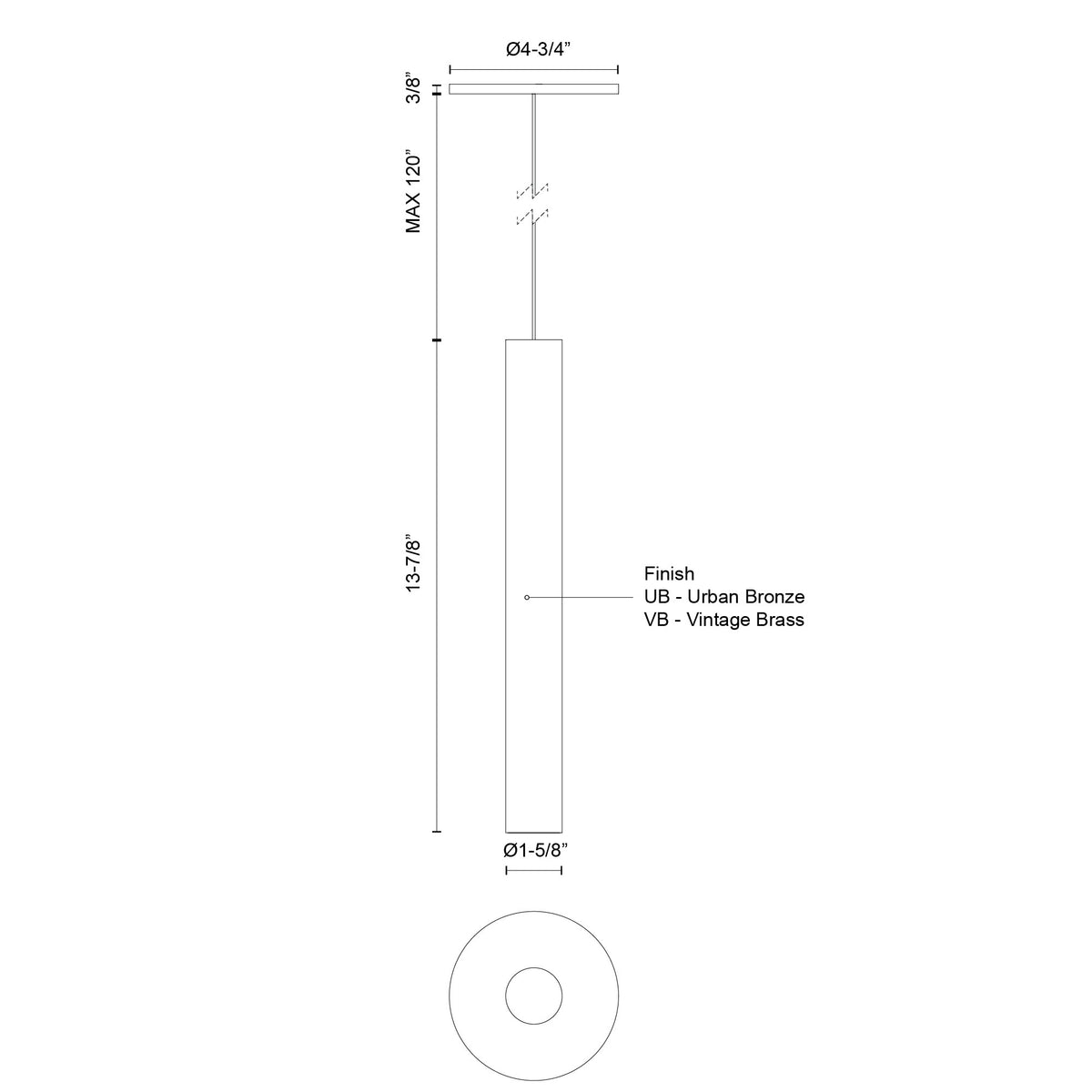Mini-suspension Mason Bronze urbain, Acrylique transparent TIR Optics – vue 4