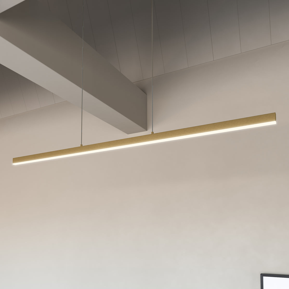 Suspension linéaire Vega Or brossé, 56", 2700K – vue 2