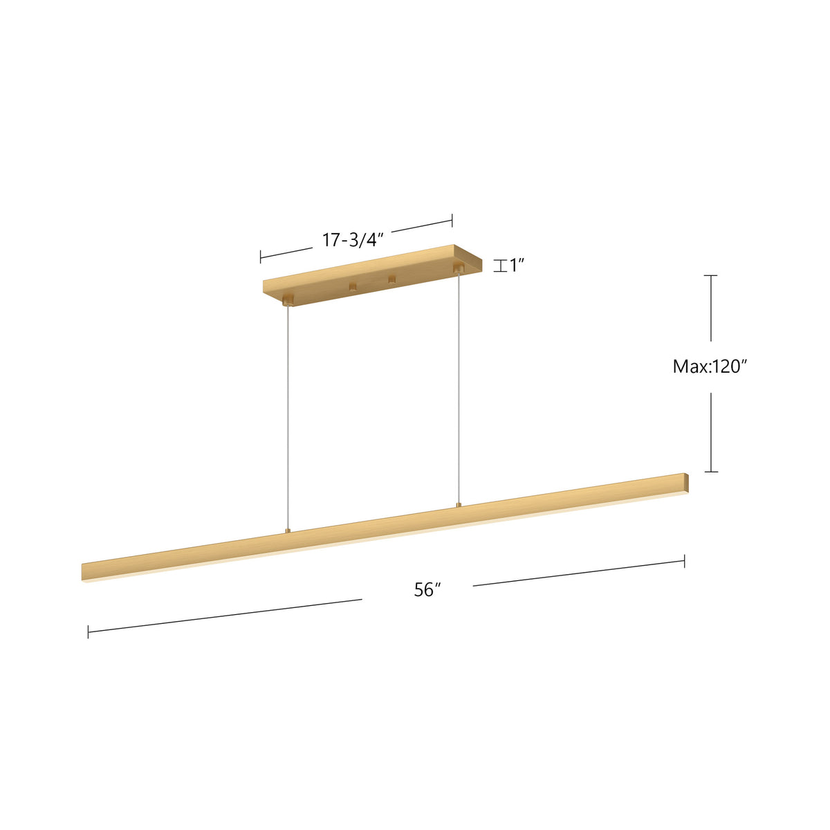 Suspension linéaire Vega Noir, 56", 2700K – vue 3