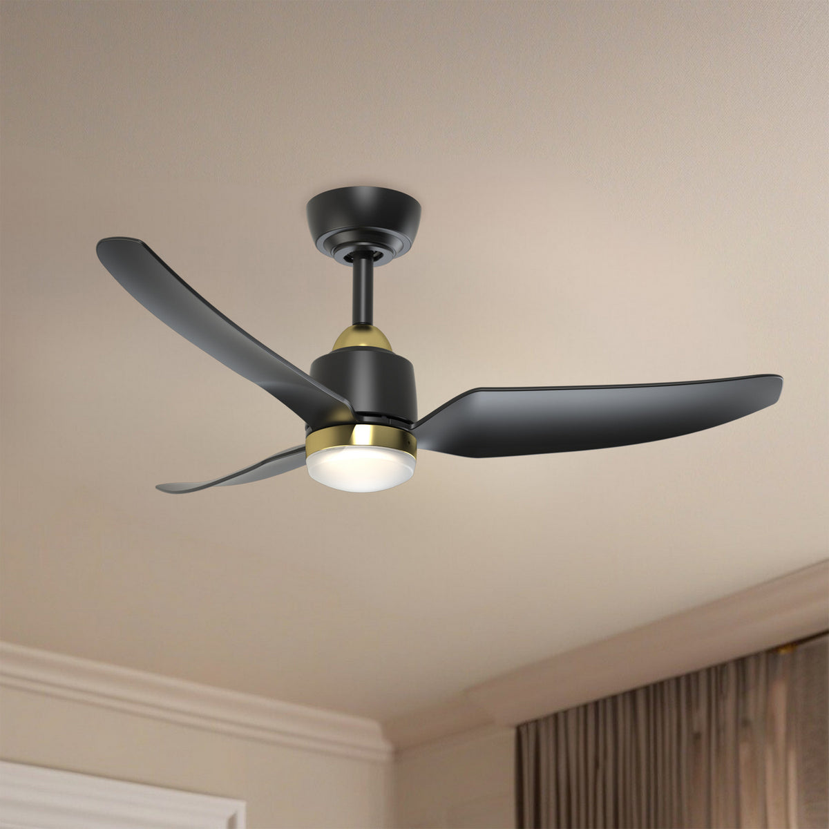 Ventilateur de plafond Hugo Oui, Or brossé / Noir, 42 3/8" – vue 5