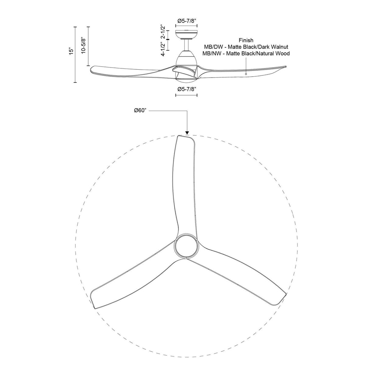 Ventilateur de plafond Hugo Oui, Or brossé/Blanc, 52" – vue 6