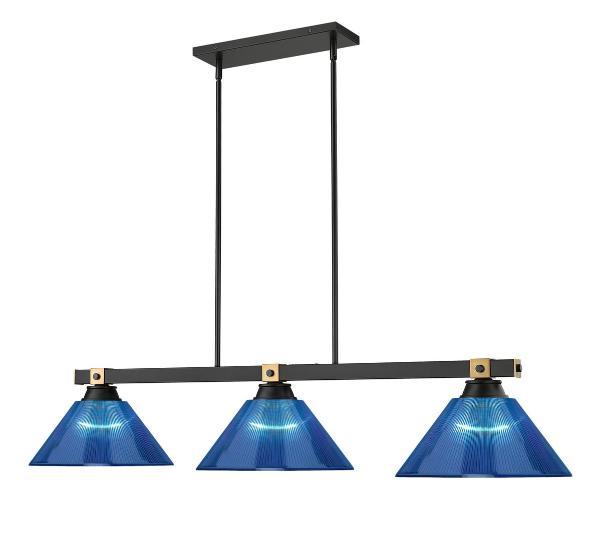 Suspension linéaire Bronte Bleu foncé, 14" – vue 3