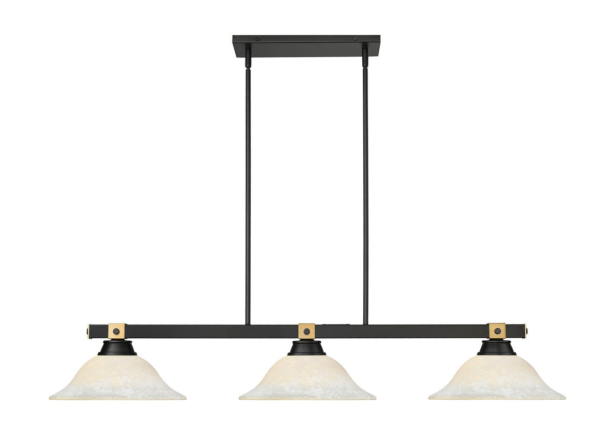 Suspension linéaire Bronte Blanc tacheté, 16" – vue 2