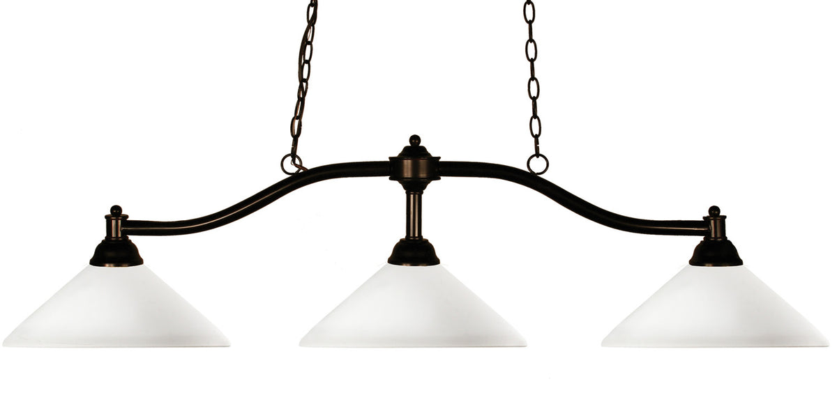 Suspension linéaire Chance Conique, Bronze, Opale mate – Z-Lite