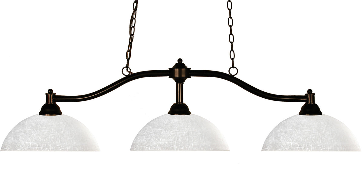 Suspension linéaire Chance Dôme, Bronze, Lin blanc – Z-Lite