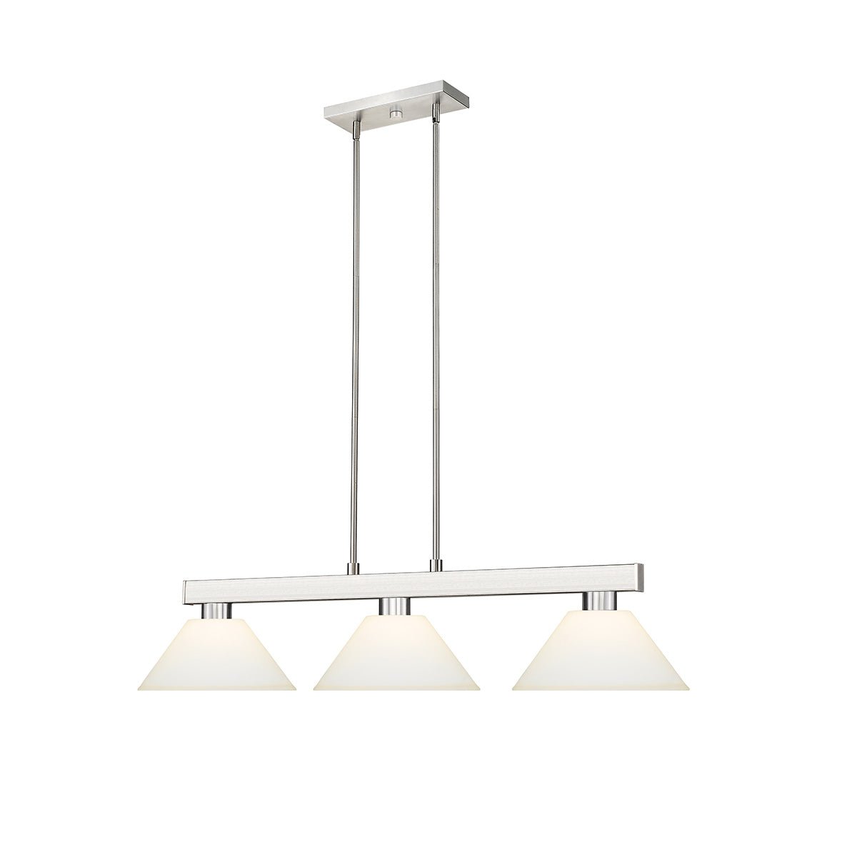 Lampe de billard Cobalt - Nickel brossé Opale mat (Cône) 14" by Z - Lite | Luminaires & cie