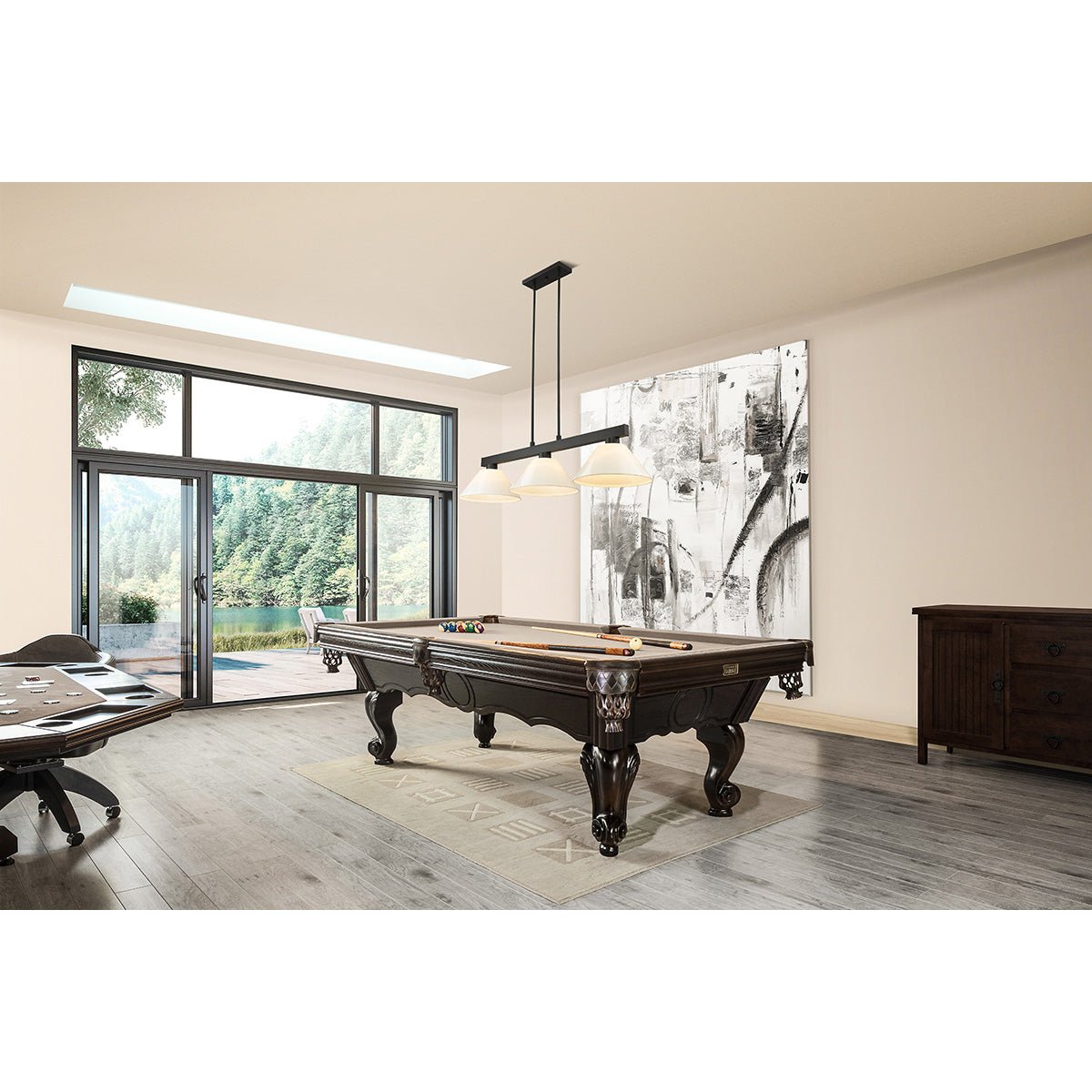 Lampe de billard Cobalt - Noir mat Blanc 14" by Z - Lite | Luminaires & cie