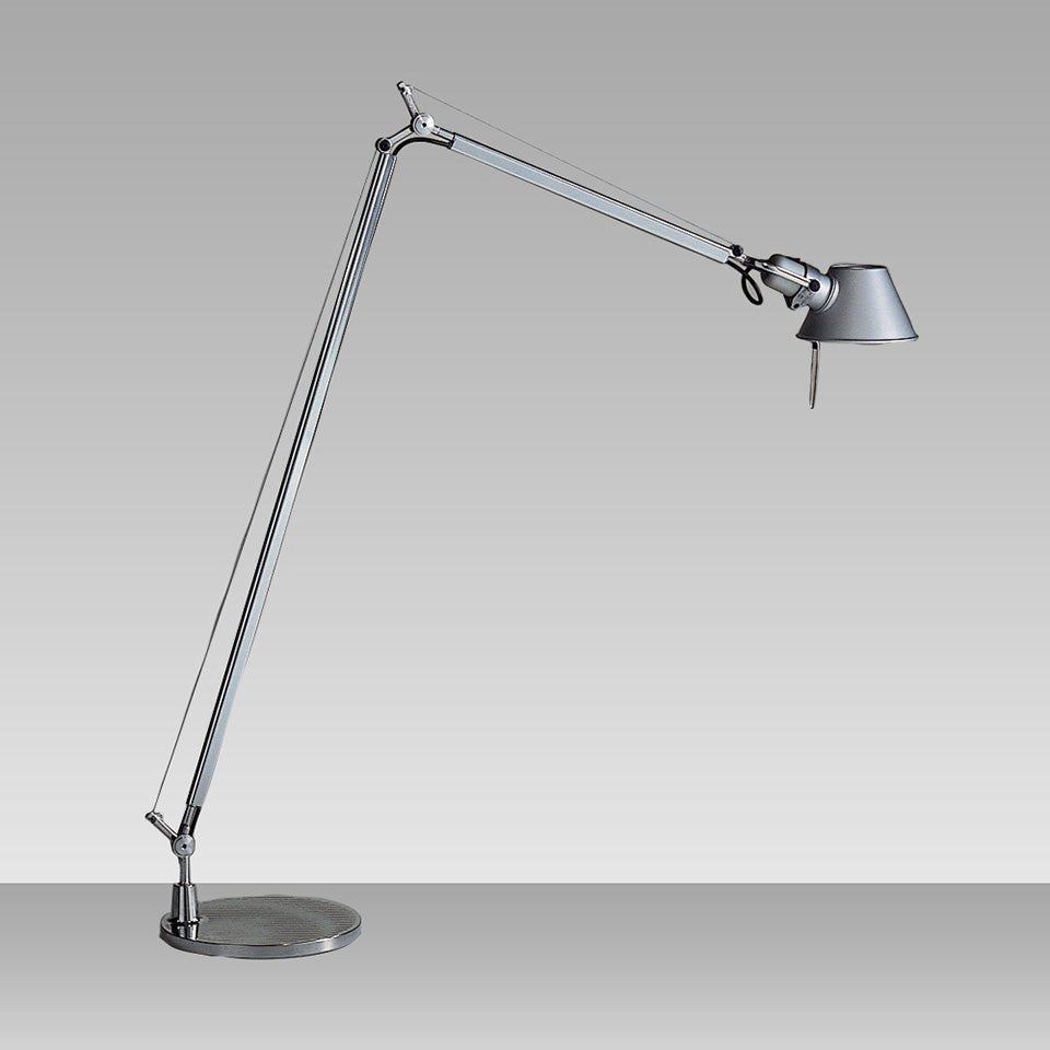 Lampe de lecutre sur pied Tolomeo Reading - Aluminium 1 x 100W / A - 15 / Medium E26 / Marche - Arrêt sur tête by Artemide | Luminaires & cie