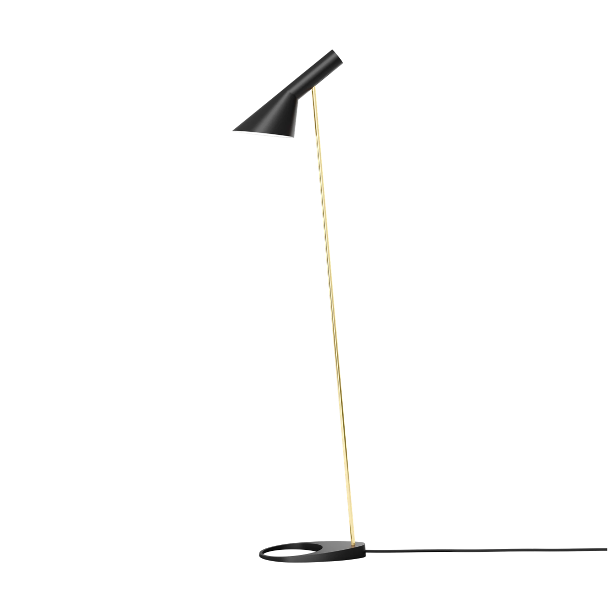 Lampe de plancher AJ - Noir/Laiton by Louis Poulsen | Luminaires & cie