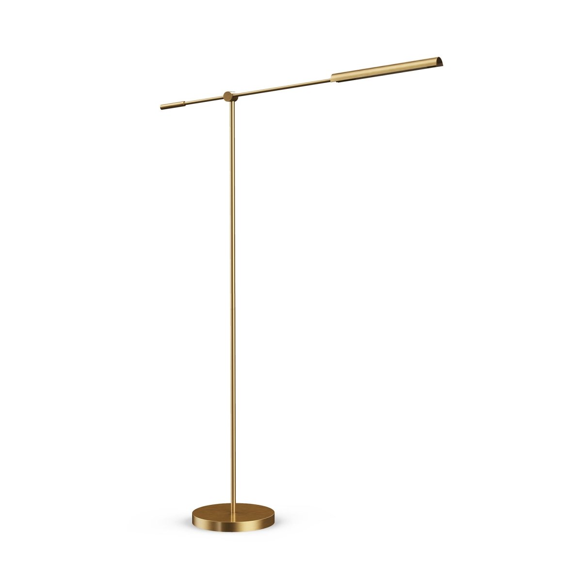Lampe de plancher Astrid - Ombre en métal / laiton vintage by Alora Lighting | Luminaires & cie