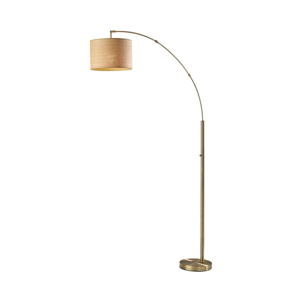 Lampe de plancher Bowery - Laiton antique Tissage naturel by Adesso | Luminaires & cie