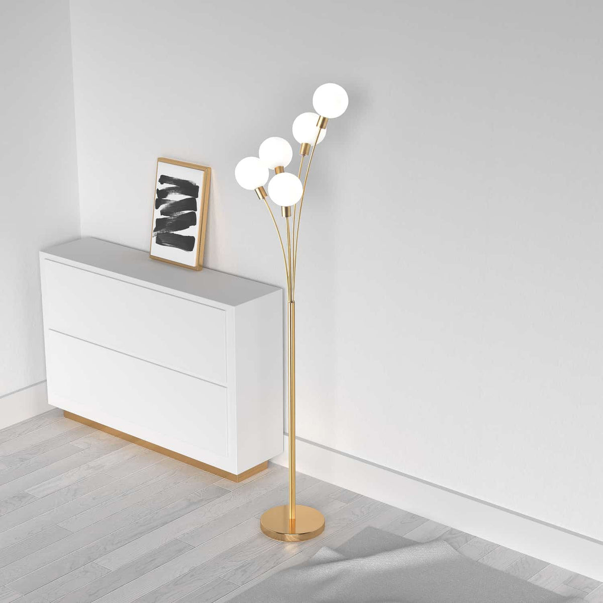 Lampe sur pied 306F Laiton vieilli – vue 2
