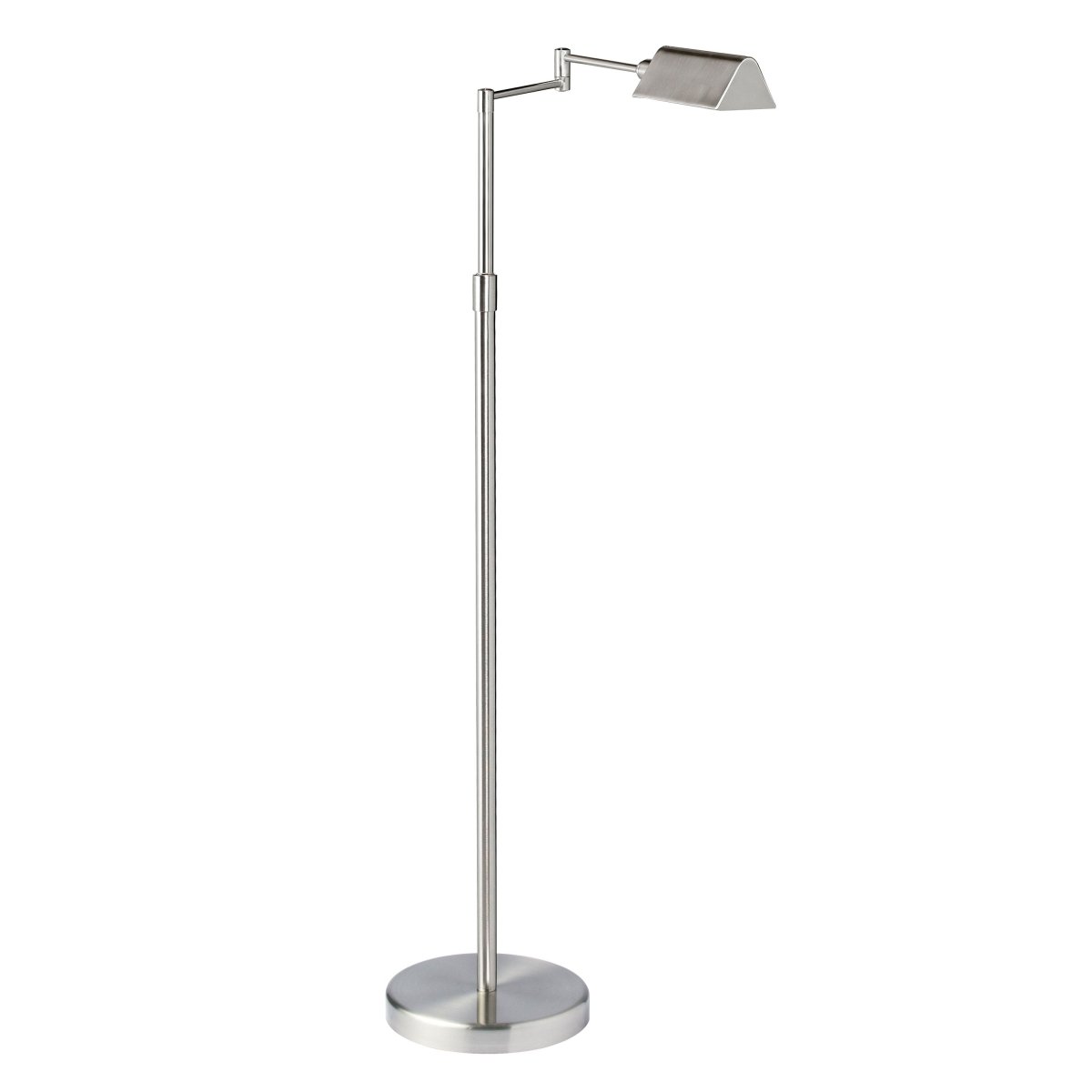 Lampe de plancher de lecture Daino 925 - Nickel en satin by Dainolite | Luminaires & cie