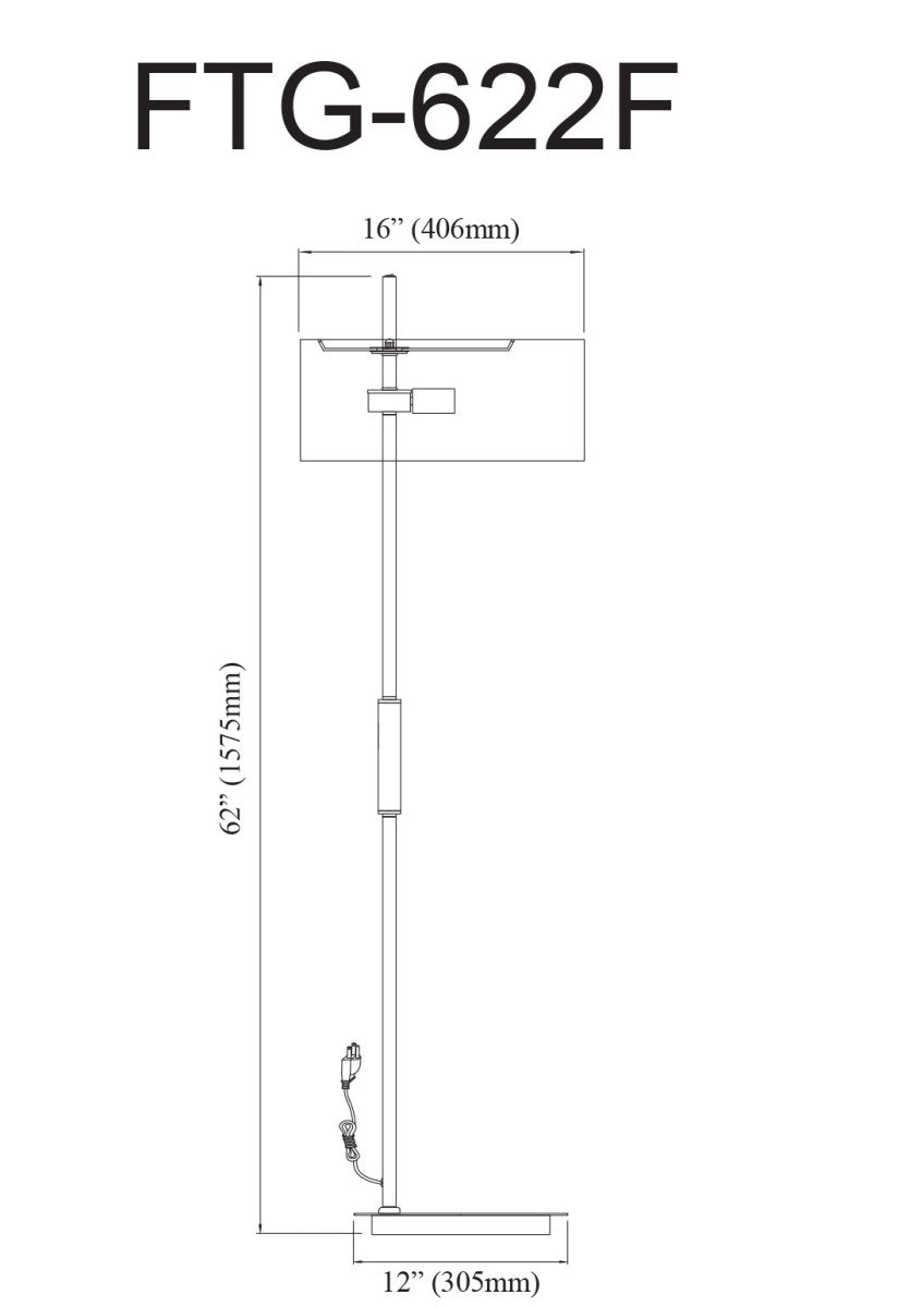 Lampe de plancher Fitzgerald - Laiton vieilli et noir by Dainolite | Luminaires & cie