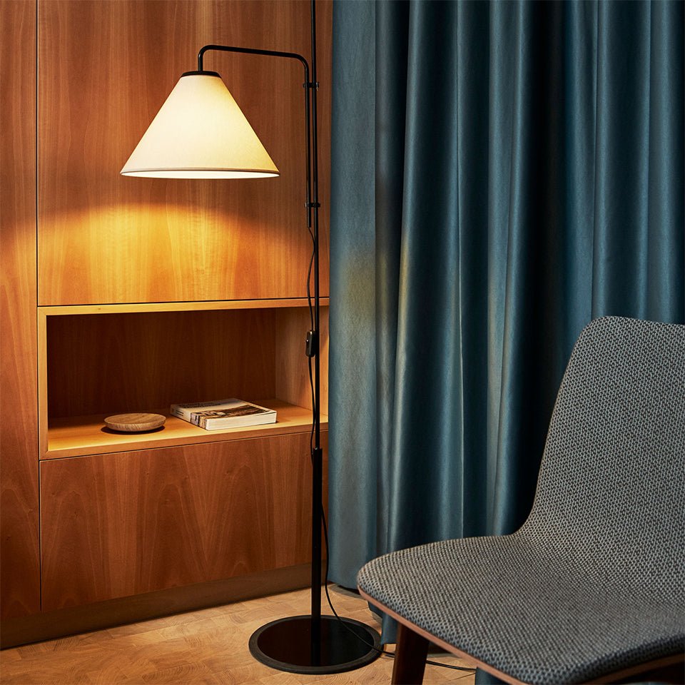 Lampe de plancher Funiculí Fabric - Blanc by Marset | Luminaires & cie