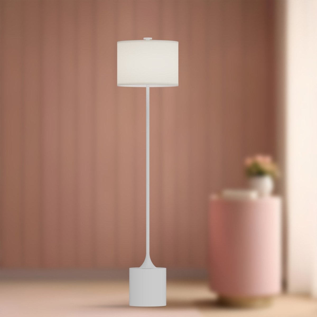 Lampe de plancher Issa - Lin blanc / ivoire by Alora Lighting | Luminaires & cie