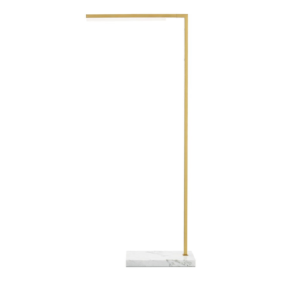 Lampe de plancher Klee - Laiton Naturel/Marbre Blanc by Tech Lighting | Luminaires & cie