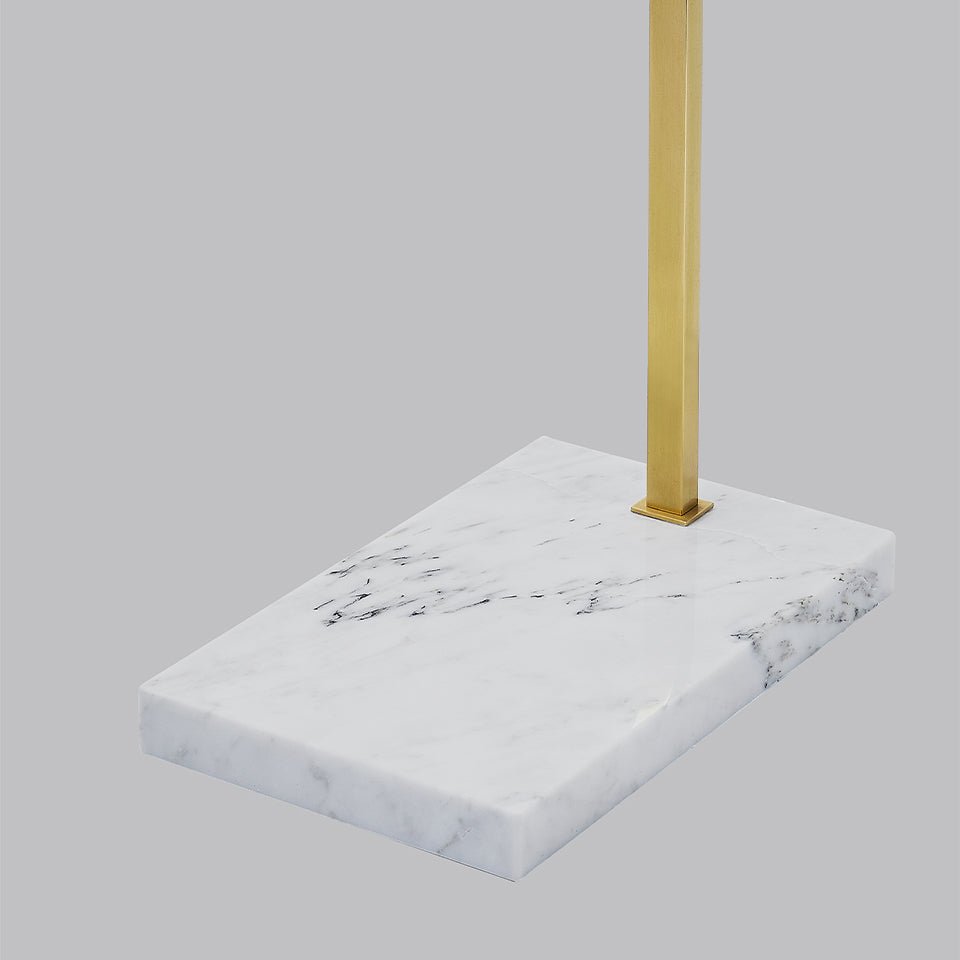 Lampe de plancher Klee - Laiton Naturel/Marbre Blanc by Tech Lighting | Luminaires & cie