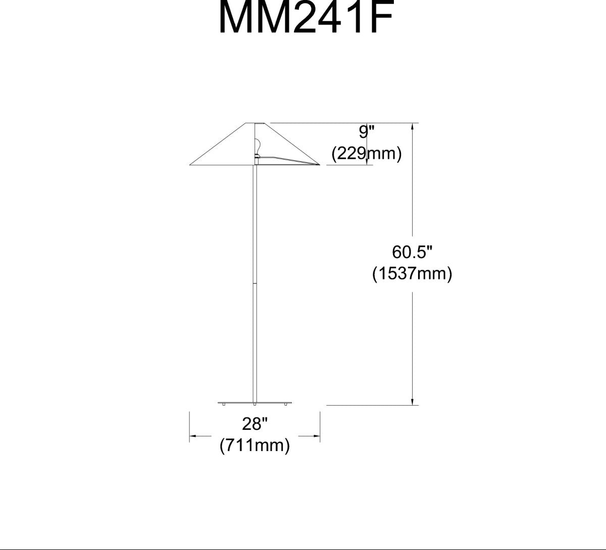 Lampe de plancher Maine Cone - by Dainolite | Luminaires & cie