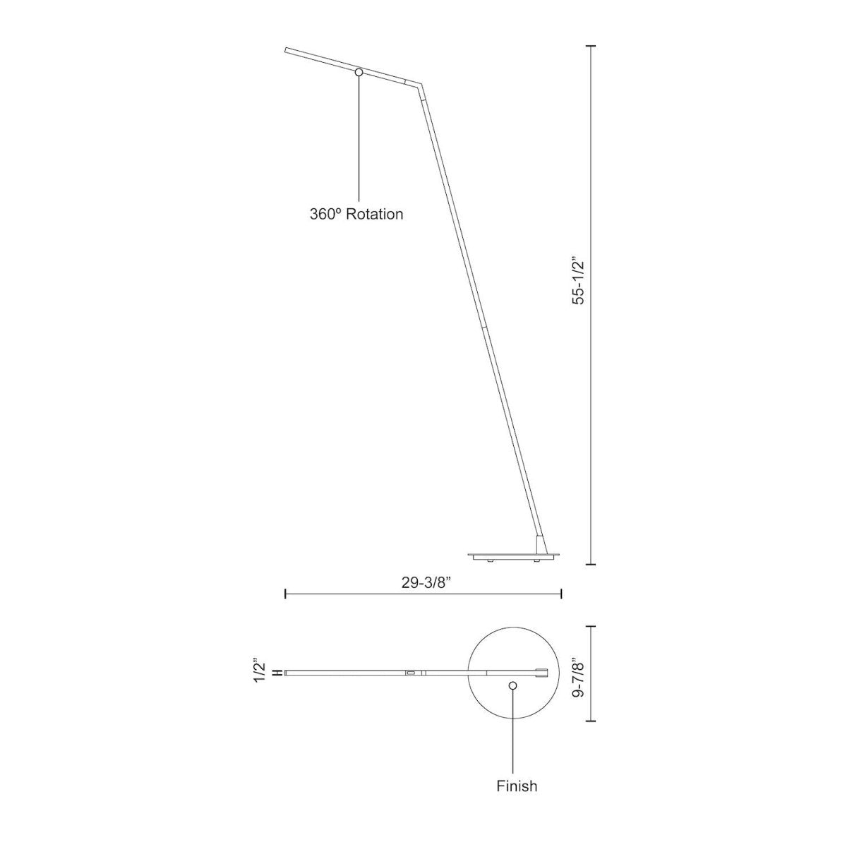 Lampe de plancher Miter - Or brossé by Kuzco Lighting | Luminaires & cie