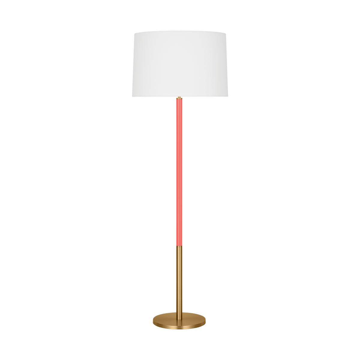 Lampe de plancher Monroe - Laiton brûlé et corail by Visual Comfort Studio | Luminaires & cie