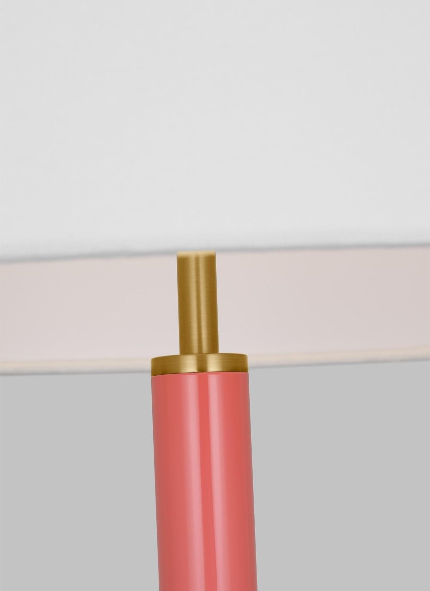 Lampe de plancher Monroe - Laiton brûlé et corail by Visual Comfort Studio | Luminaires & cie