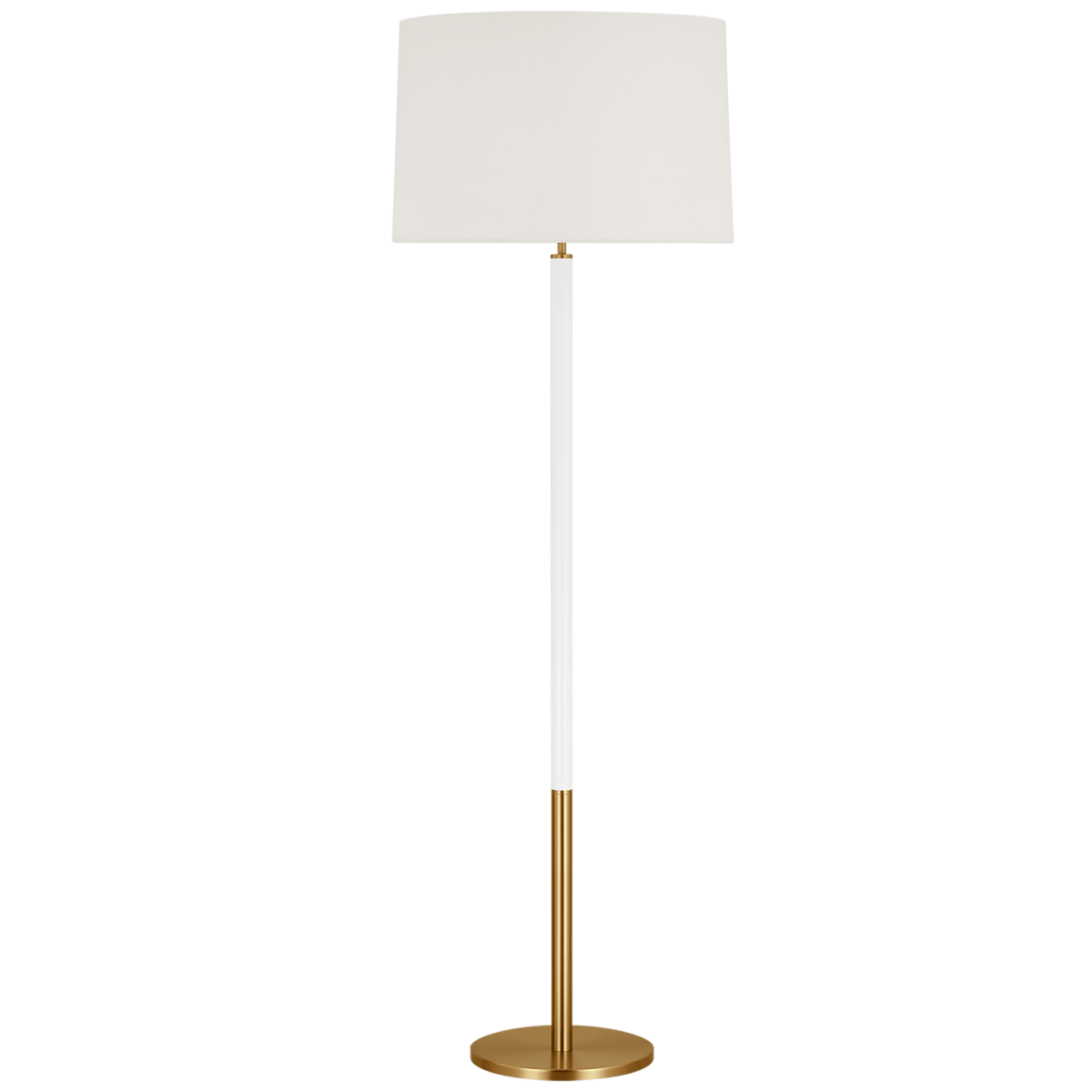 Lampe de plancher Monroe - Laiton brûlé et blanc by Visual Comfort Studio | Luminaires & cie