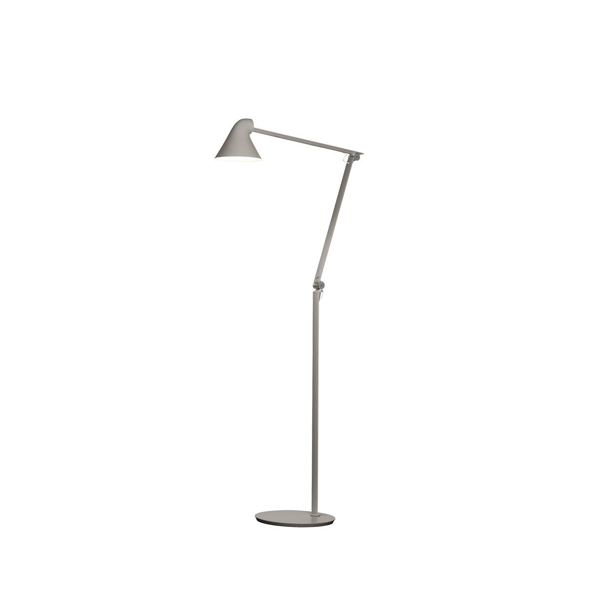 Lampe de plancher NJP - Gris aluminium pâle Blanc Doux (3000K) by Louis Poulsen | Luminaires & cie