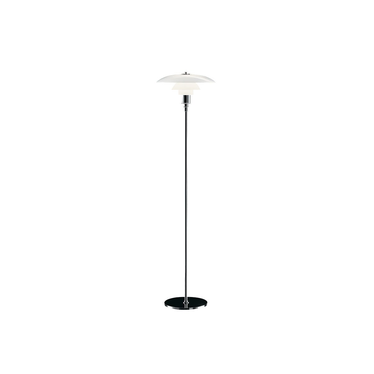 Lampe de plancher PH 3½ - 2½ - Chrome by Louis Poulsen | Luminaires & cie