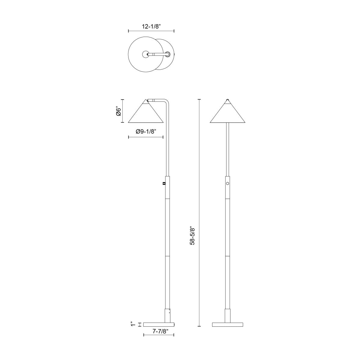 Lampe de plancher Remy - Or brossé by Alora Lighting | Luminaires & cie