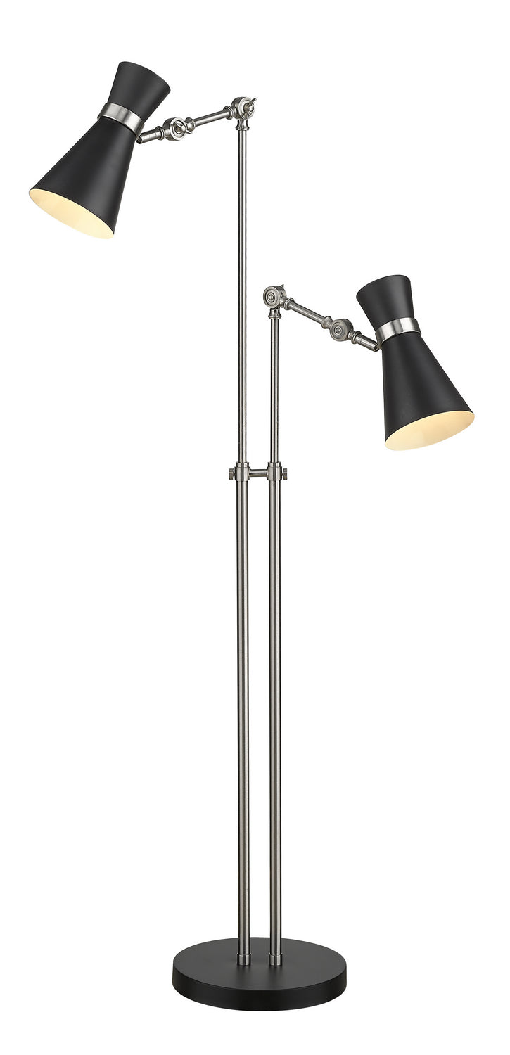 Lampe sur pied Soriano Noir mat + Nickel brossé – Z-Lite