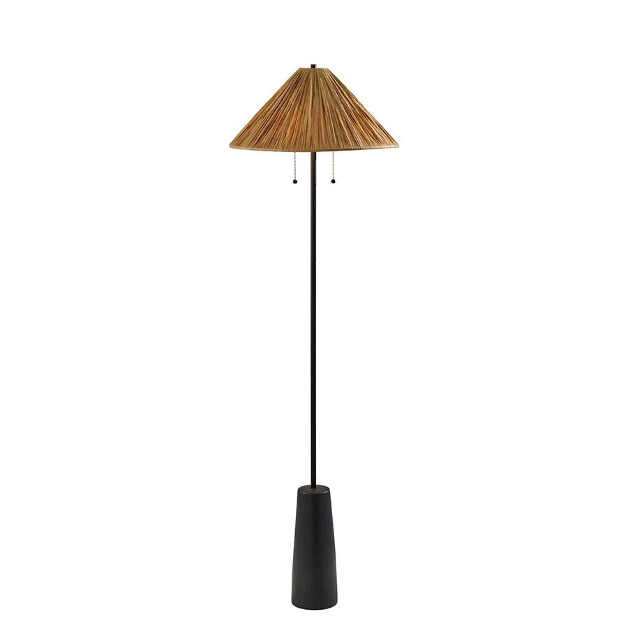 Lampe de plancher Waylon - Herbe noire et raffinée by Adesso | Luminaires & cie