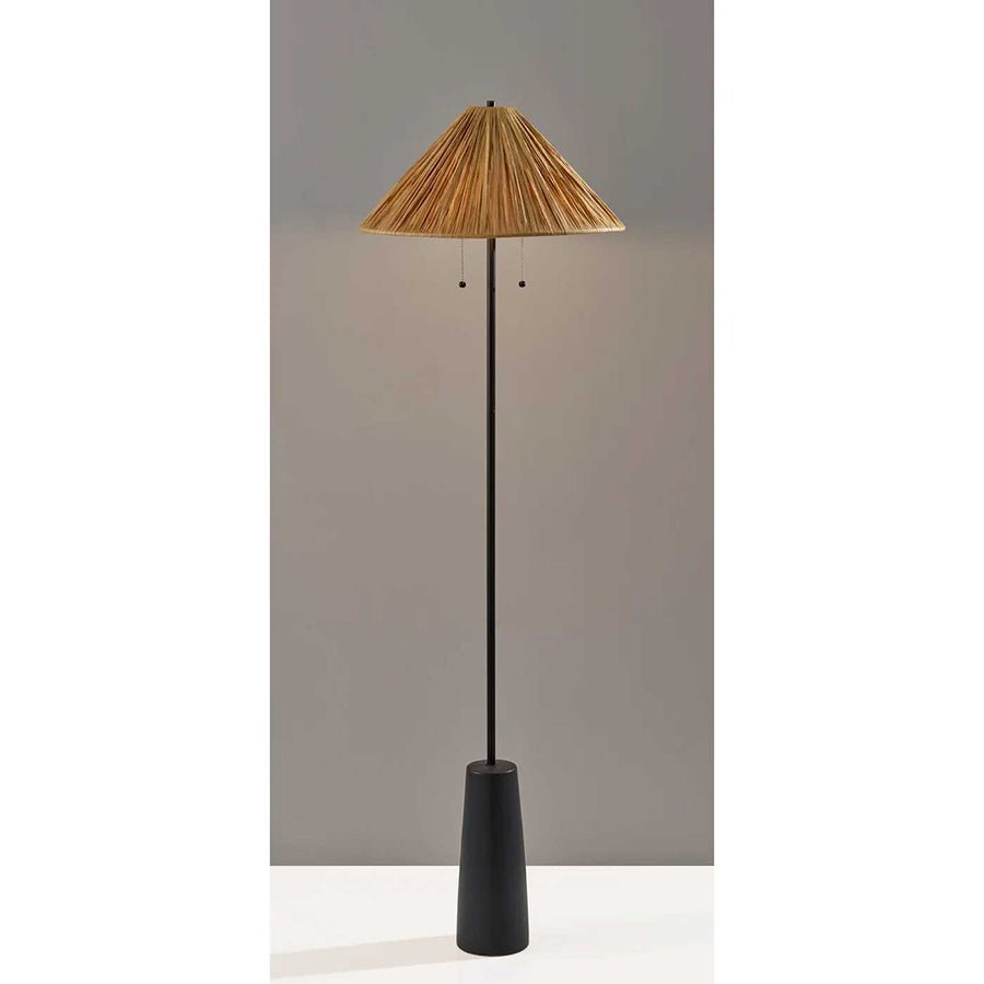 Lampe de plancher Waylon - Herbe noire et raffinée by Adesso | Luminaires & cie
