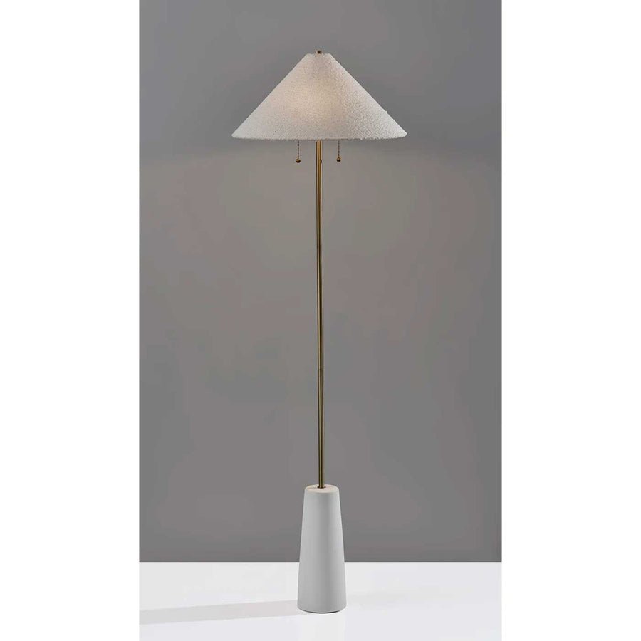 Lampe de plancher Waylon - Laiton blanc et antique by Adesso | Luminaires & cie