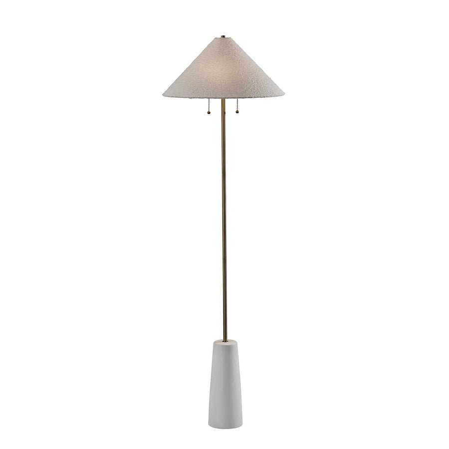 Lampe de plancher Waylon - Laiton blanc et antique by Adesso | Luminaires & cie