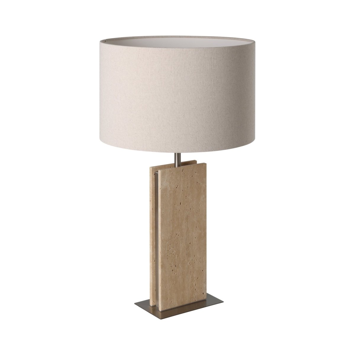 Lampe de table Belesar - Travertin et nickel mat by Eglo | Luminaires & cie