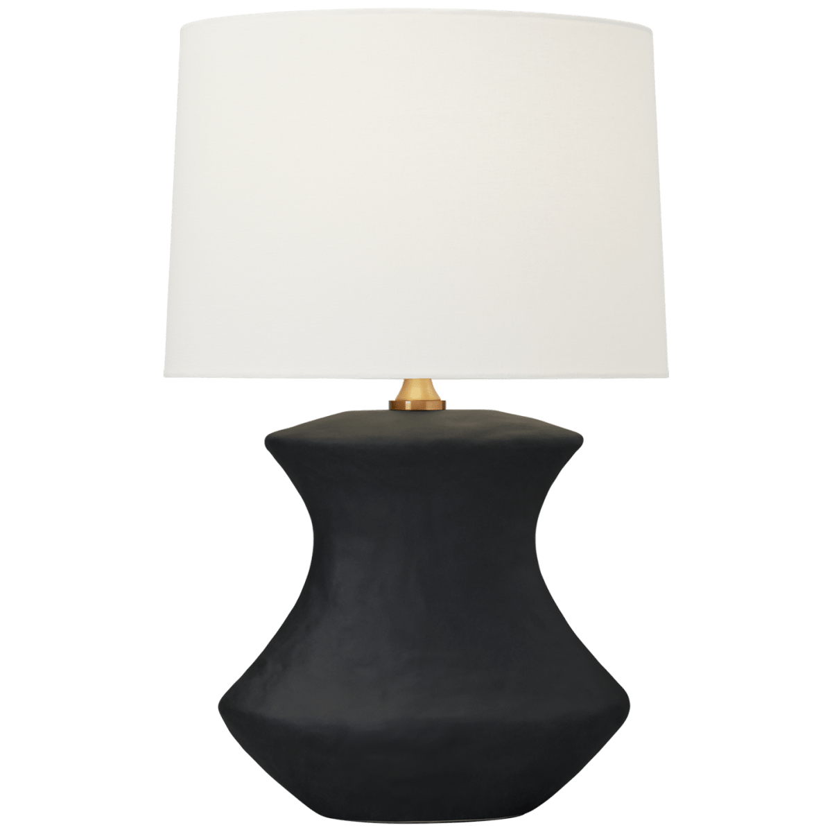 Lampe de table Bone - Céramique noire rugueuse by Visual Comfort Studio | Luminaires & cie