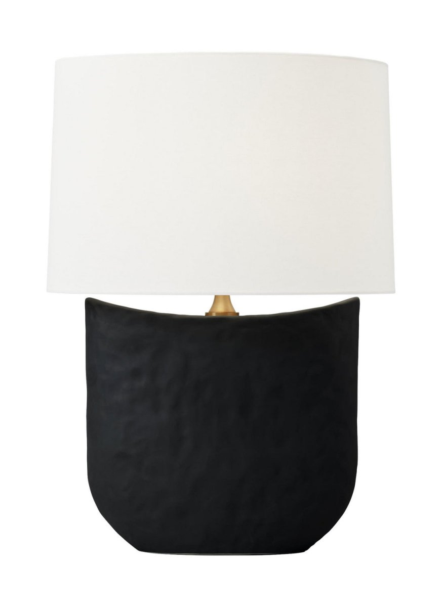 Lampe de table Cenotes - Céramique noire rugueuse by Visual Comfort Studio | Luminaires & cie