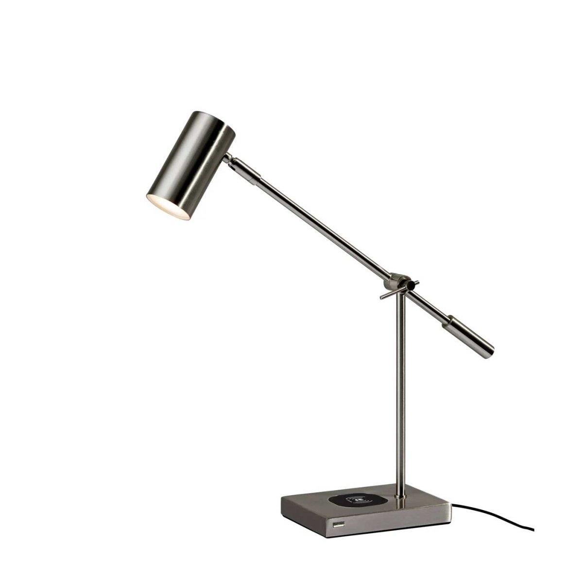 Lampe de table COLLETTE - Acier brossé by Adesso | Luminaires & cie